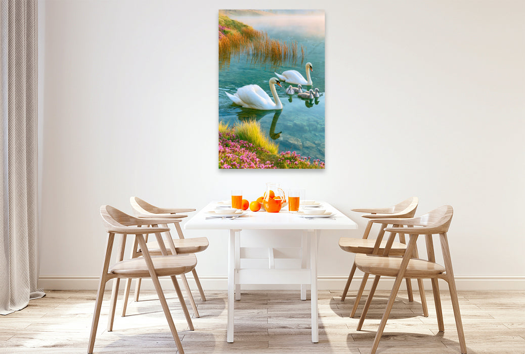 Premium Textil-Leinwand Liebe auf dem Wasser