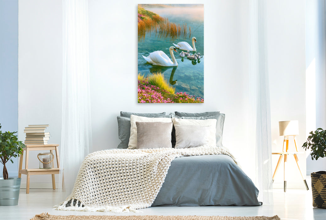 Premium Textil-Leinwand Liebe auf dem Wasser