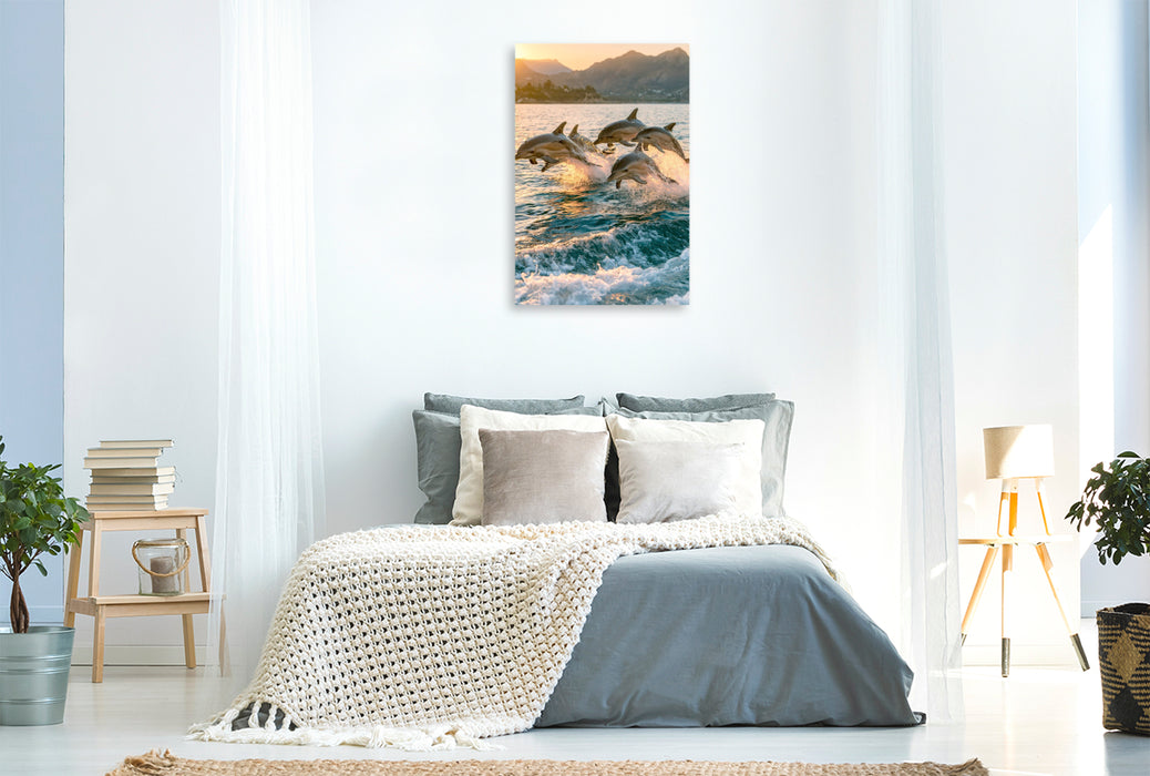 Premium Textil-Leinwand Wellen voller Glück