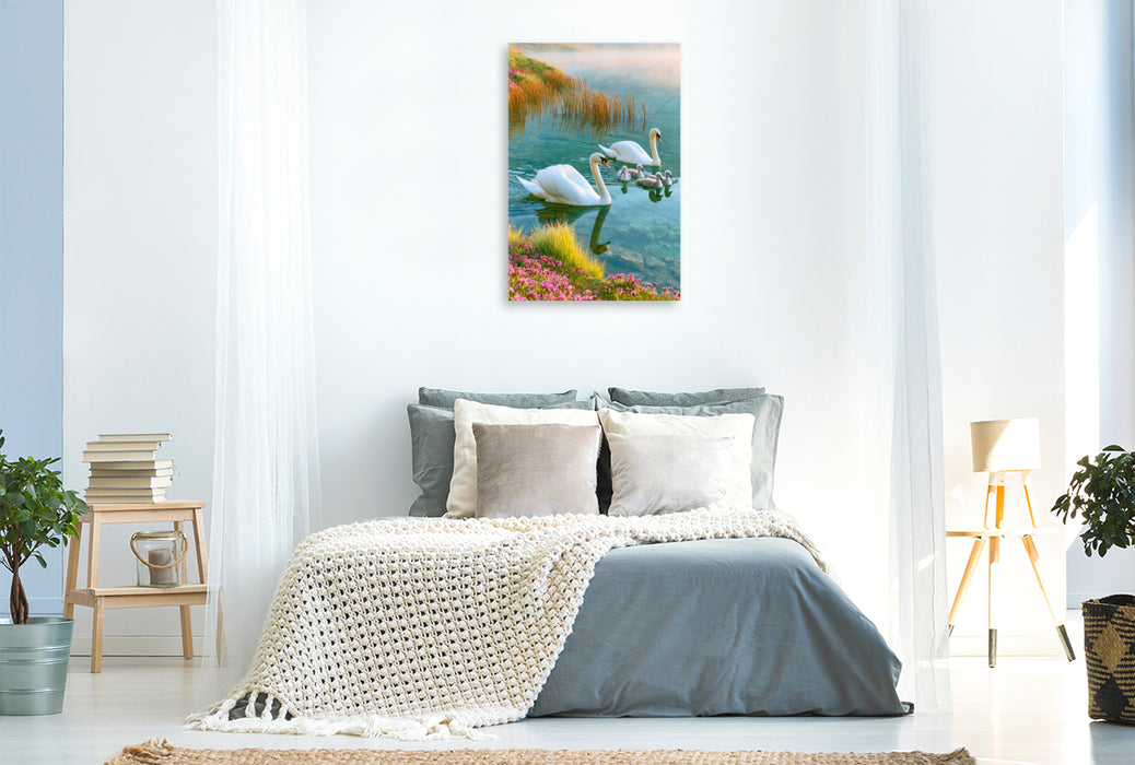 Premium Textil-Leinwand Liebe auf dem Wasser