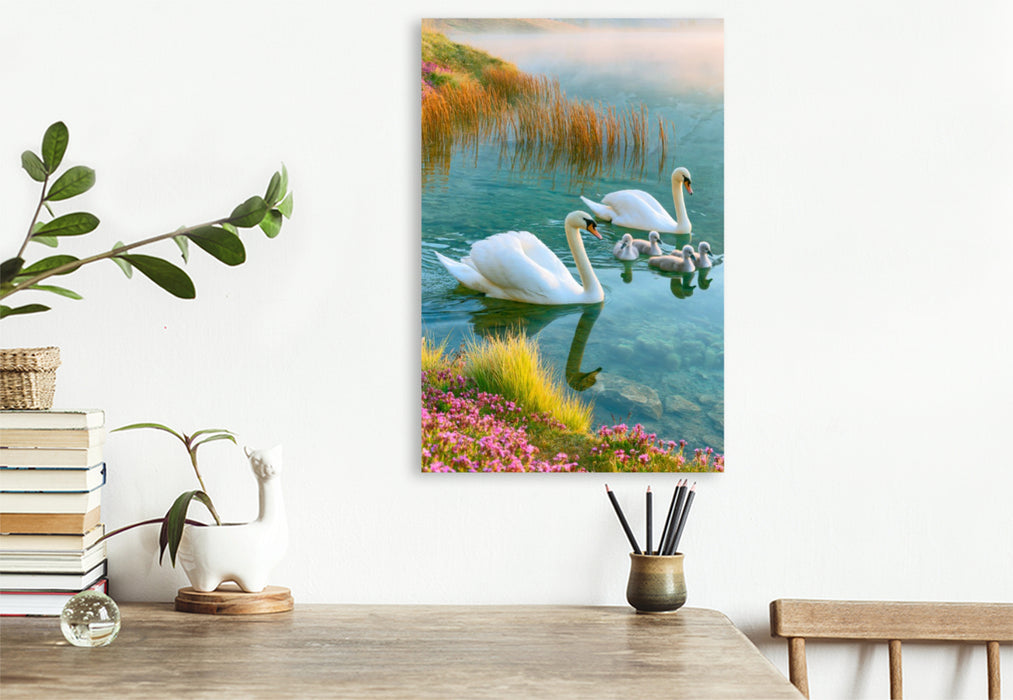 Premium Textil-Leinwand Liebe auf dem Wasser