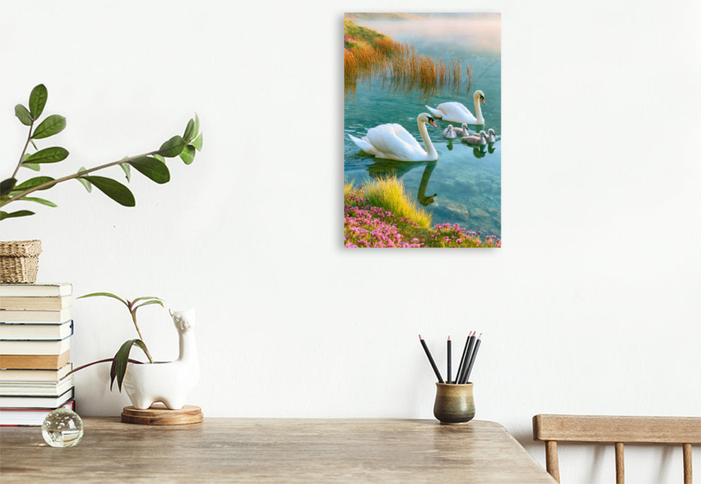 Premium Textil-Leinwand Liebe auf dem Wasser