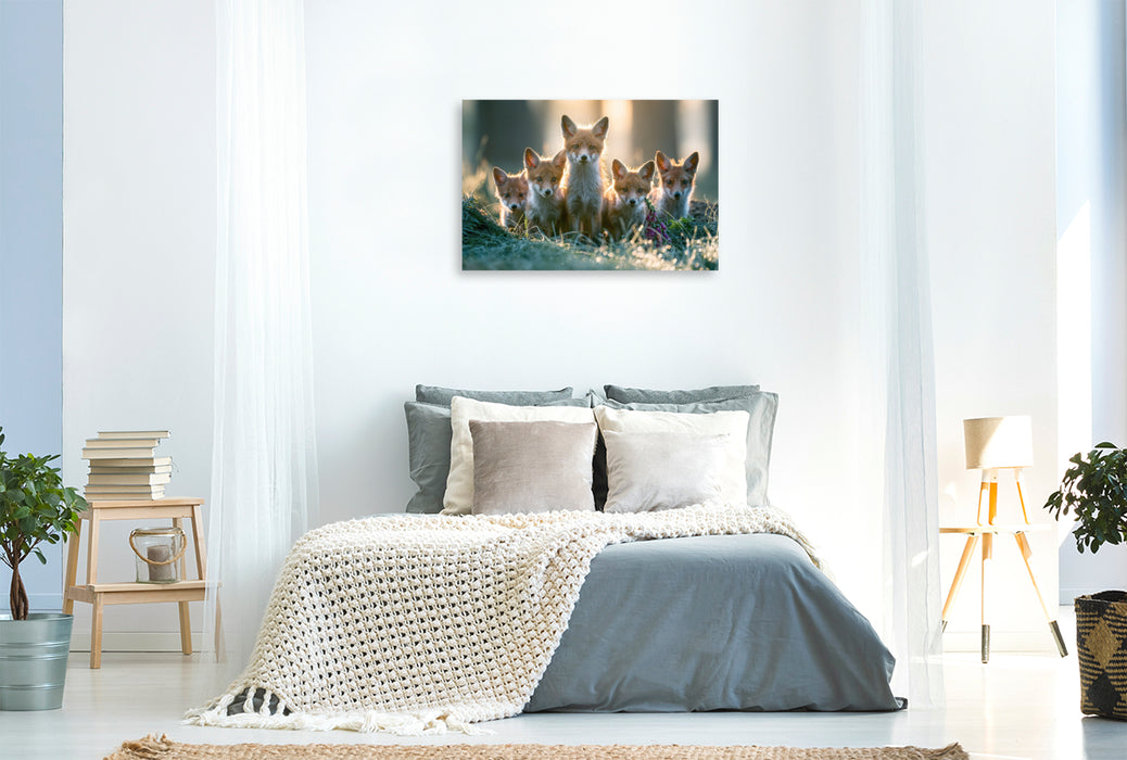Premium Textil-Leinwand Neugierig ins Leben