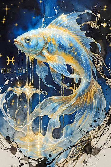 Premium Textil-Leinwand Fische