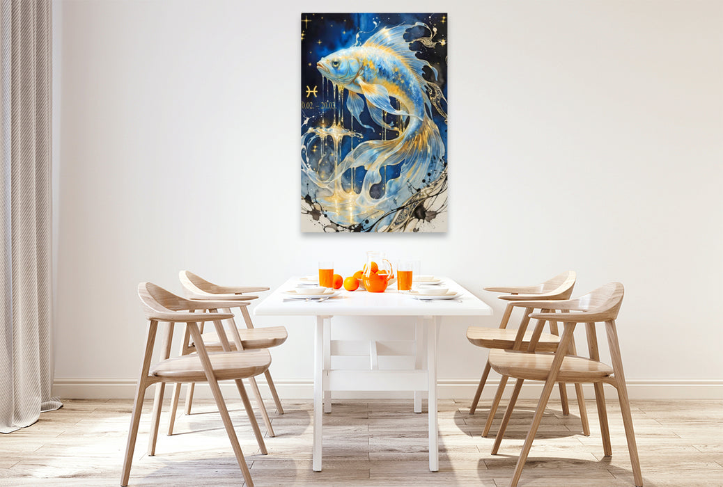 Premium Textil-Leinwand Fische
