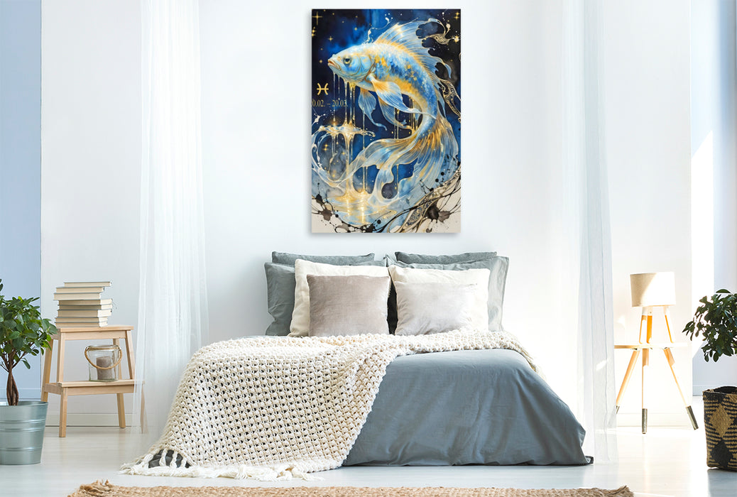Premium Textil-Leinwand Fische