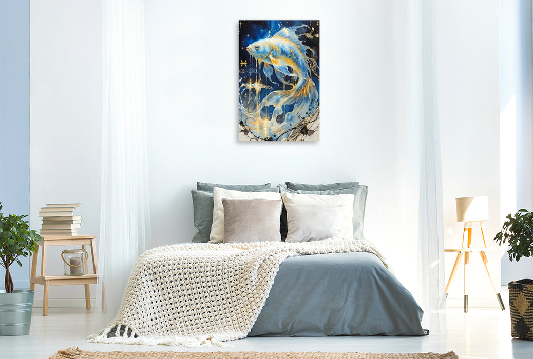Premium Textil-Leinwand Fische