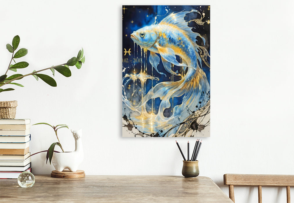 Premium Textil-Leinwand Fische