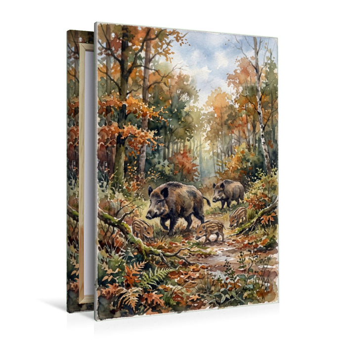 Premium Textil-Leinwand Die Wildschweine