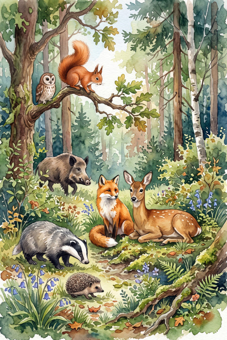 Premium Textil-Leinwand Ein Motiv aus dem Kalender Begegnungen im Wald