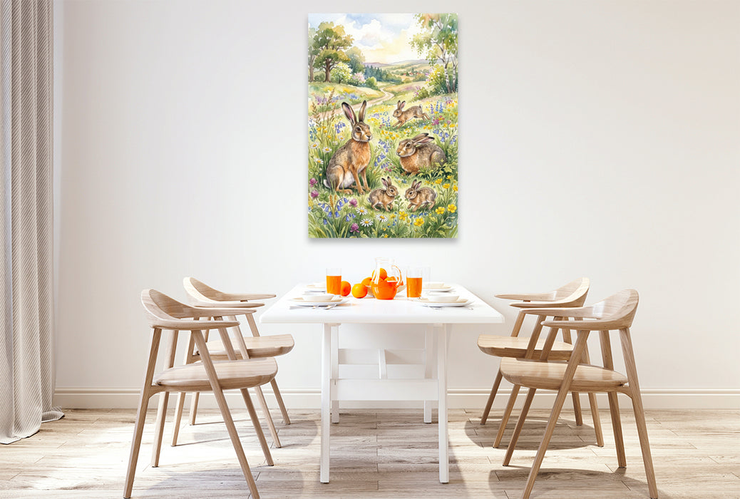 Premium Textil-Leinwand Die Hasen