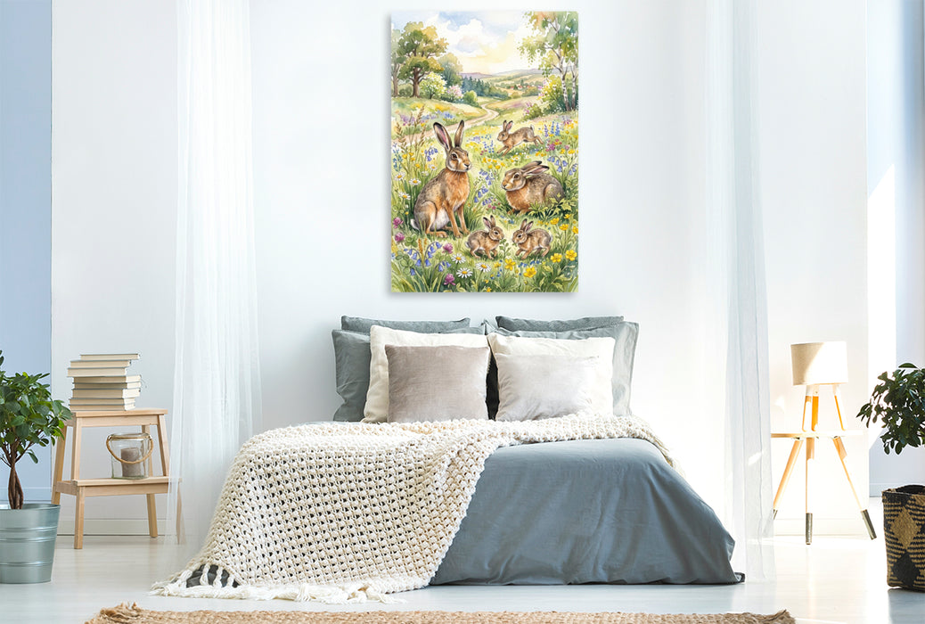 Premium Textil-Leinwand Die Hasen