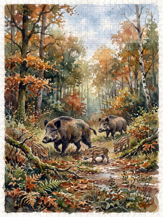 Die Wildschweine - CALVENDO Foto-Puzzle'