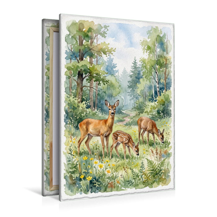 Premium Textil-Leinwand Die Rehe