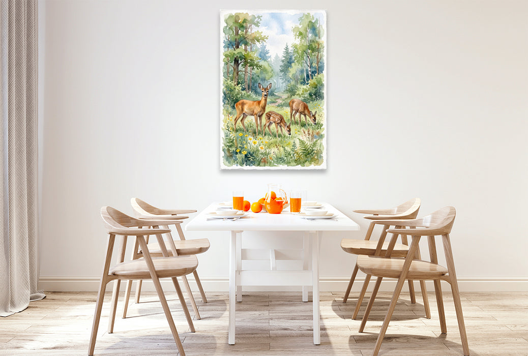 Premium Textil-Leinwand Die Rehe