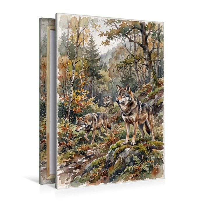Premium Textil-Leinwand Die Wölfe