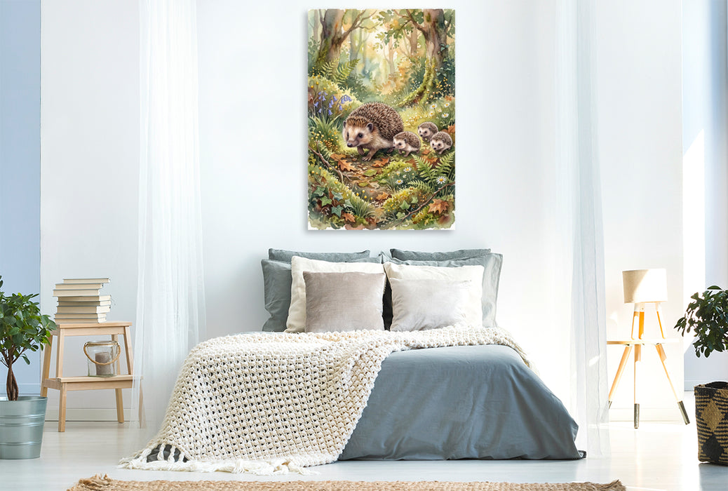 Premium Textil-Leinwand Die Igel