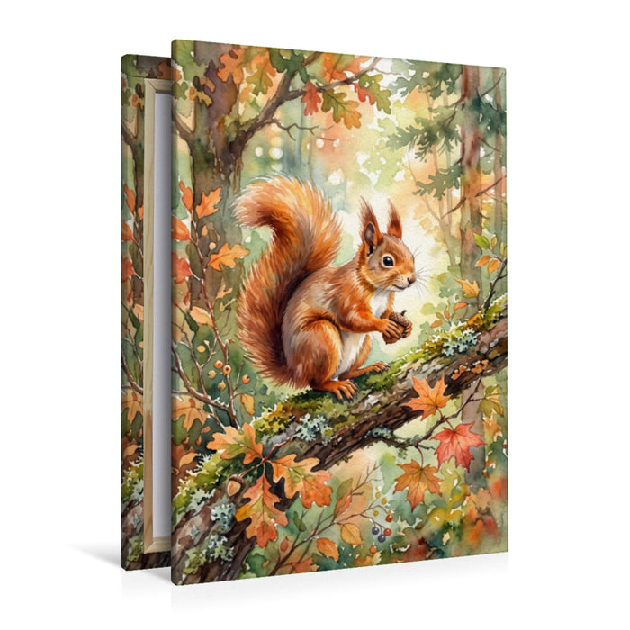 Premium Textil-Leinwand Das Eichhörnchen