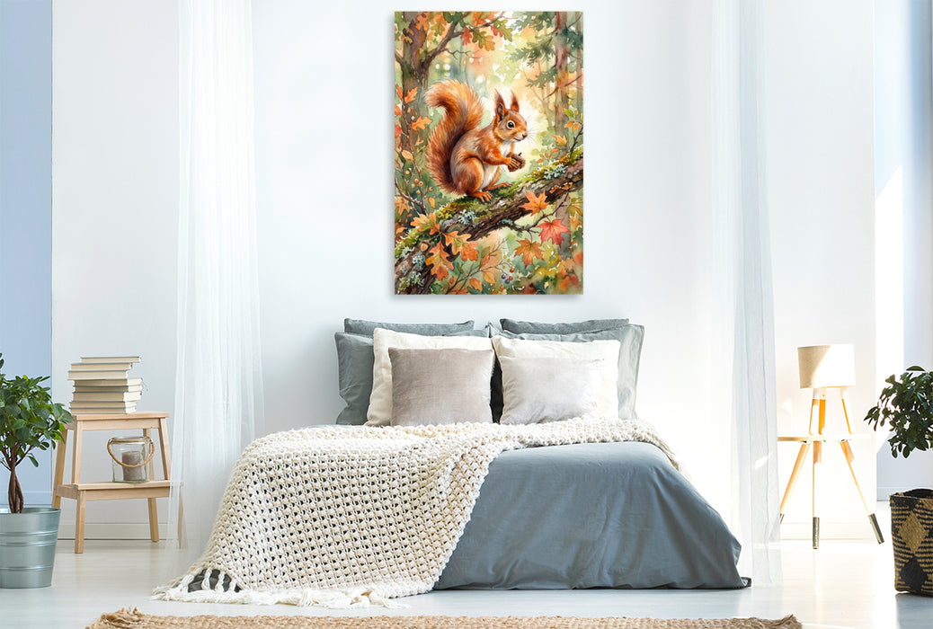 Premium Textil-Leinwand Das Eichhörnchen