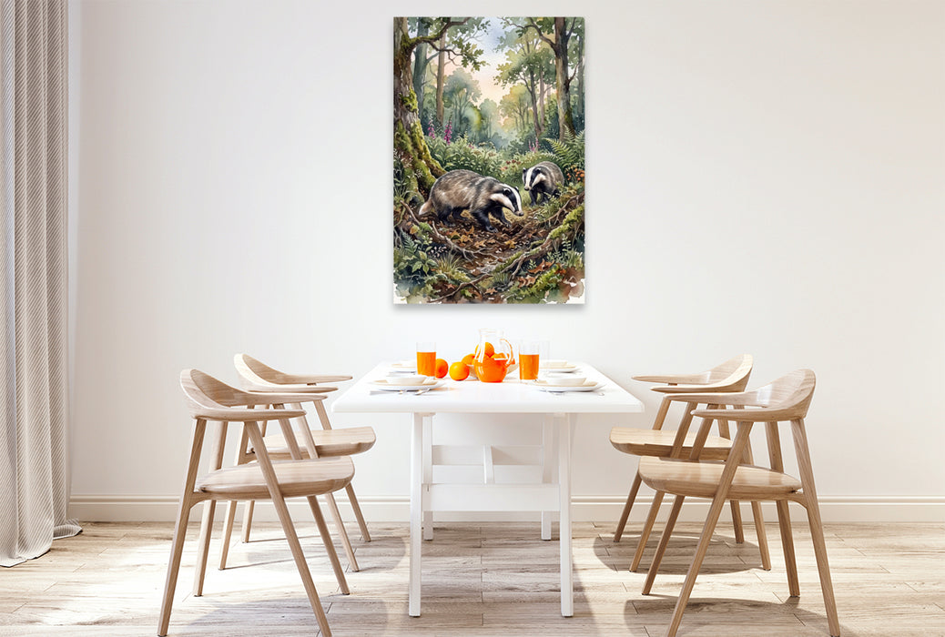 Premium Textil-Leinwand Der Dachs