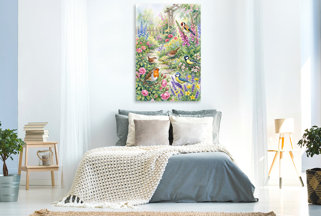 Premium Textil-Leinwand Gefiederte Sänger der Natur