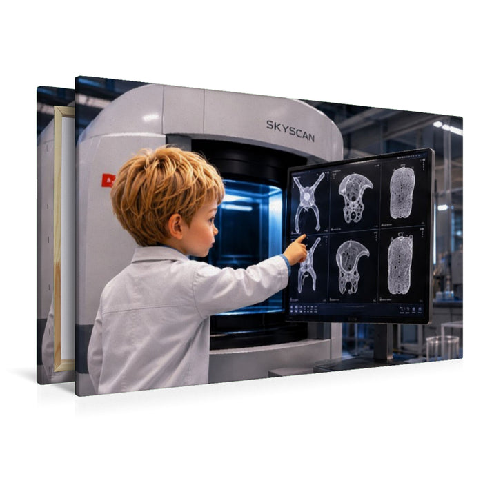 Premium Textil-Leinwand Die Welt im Mikro CT