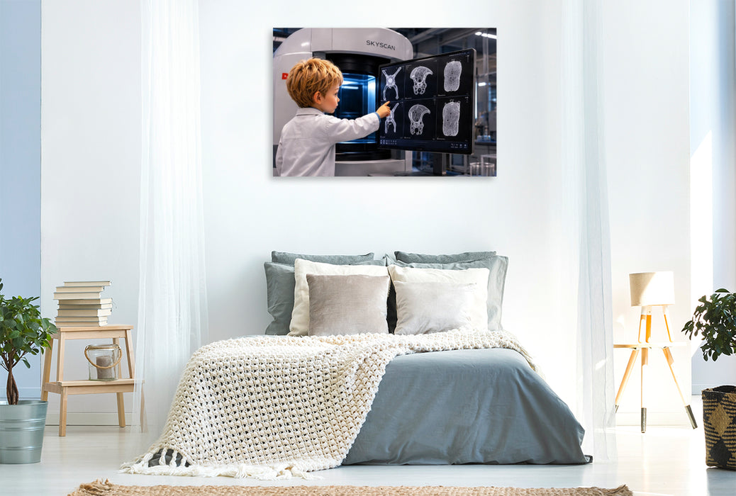 Premium Textil-Leinwand Die Welt im Mikro CT