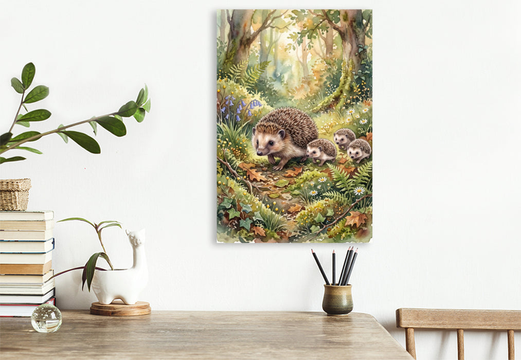 Premium Textil-Leinwand Die Igel