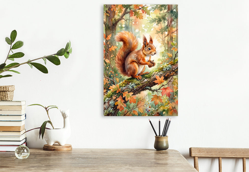 Premium Textil-Leinwand Das Eichhörnchen