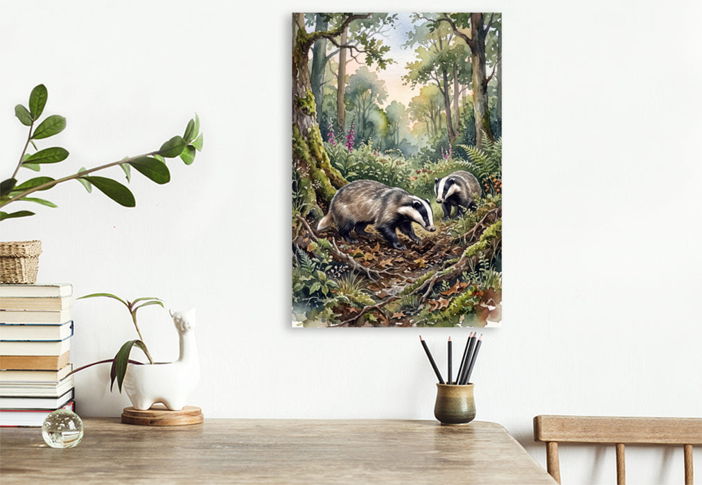Premium Textil-Leinwand Der Dachs