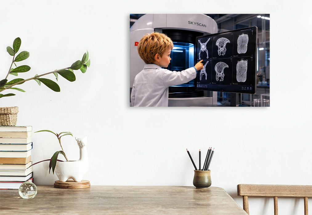 Premium Textil-Leinwand Die Welt im Mikro CT