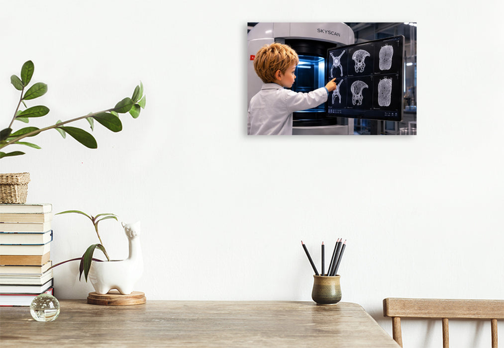 Premium Textil-Leinwand Die Welt im Mikro CT