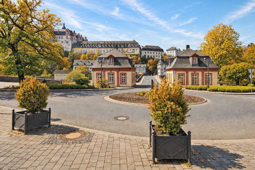 Premium Textil-Leinwand Schloss Weilburg