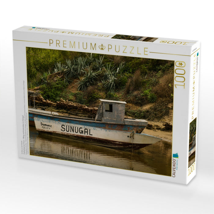 Fischerboot am Fluss – Alltag und Küstenleben im Senegal - CALVENDO Foto-Puzzle'