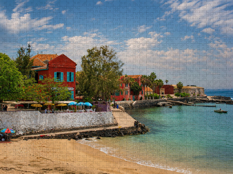 Bunte Kolonialhäuser auf Gorée – Historisches Inseljuwel im Senegal - CALVENDO Foto-Puzzle'
