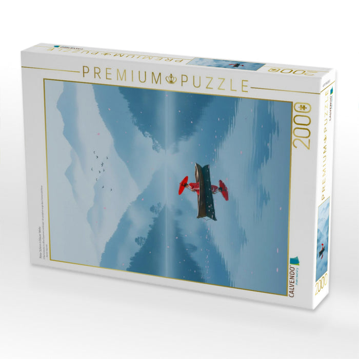 Roter Schirm in blauer Weite - CALVENDO Foto-Puzzle'