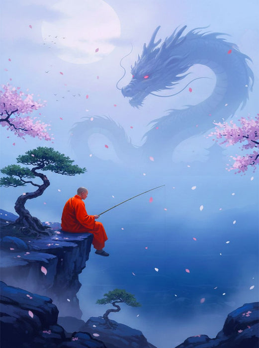 Buddhistischer Mönch und Drachen - CALVENDO Foto-Puzzle'