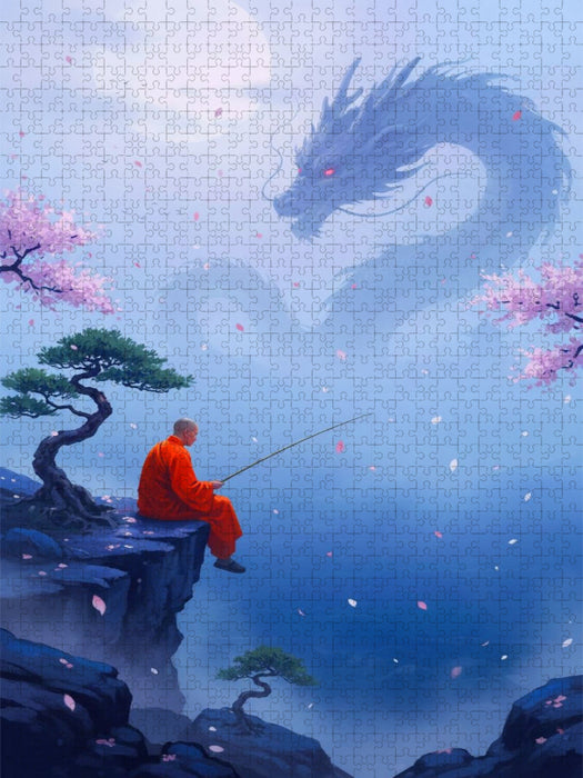 Buddhistischer Mönch und Drachen - CALVENDO Foto-Puzzle'