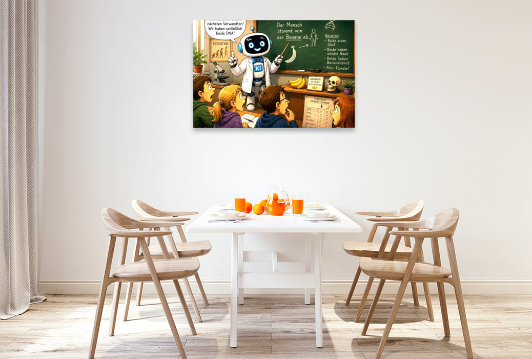 Premium Textil-Leinwand Menschen und Bananen