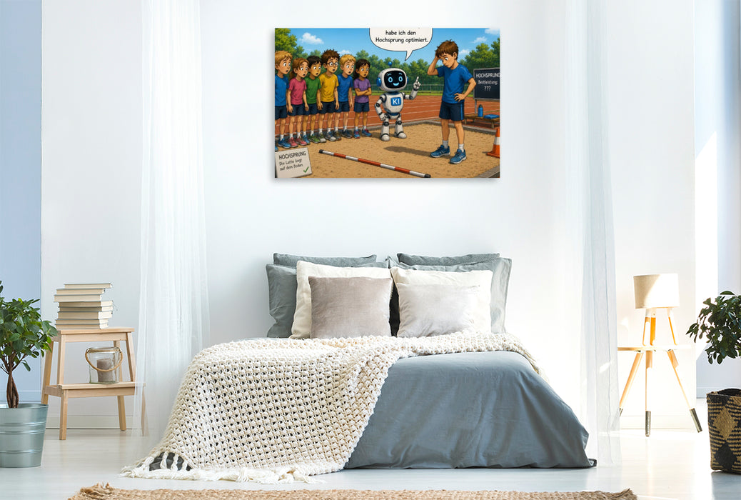 Premium Textil-Leinwand Hochsprung für Alle