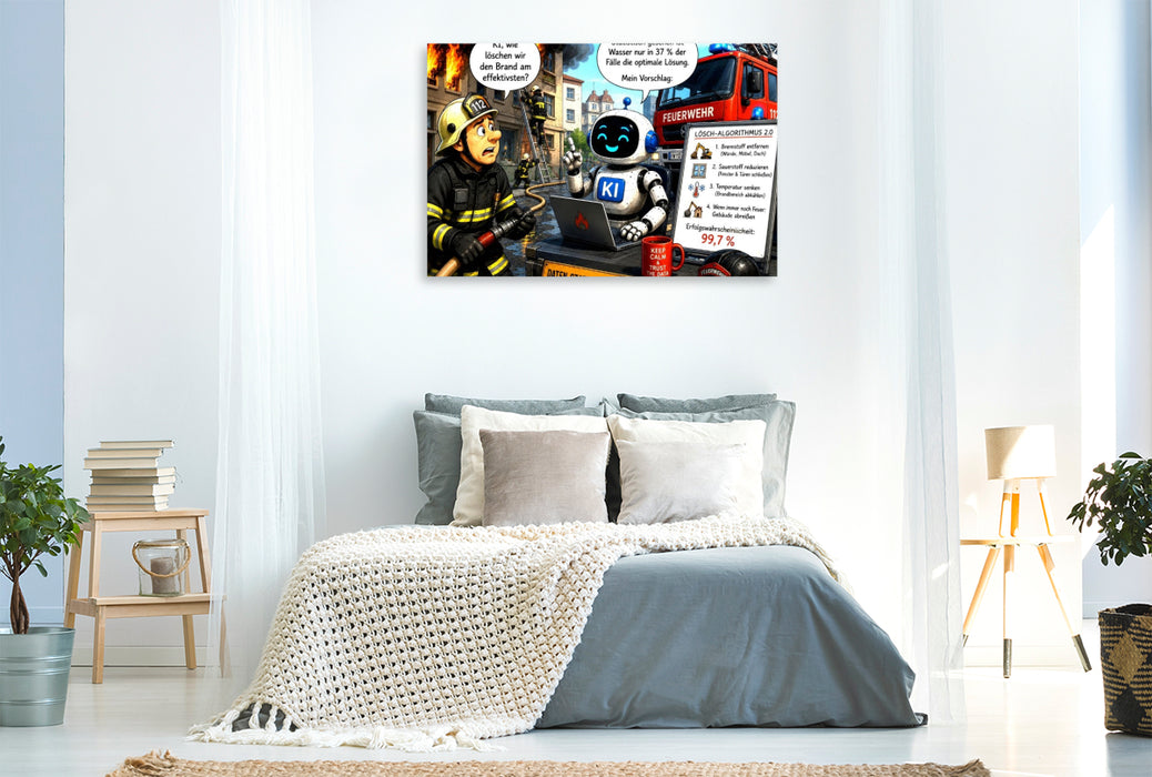 Premium Textil-Leinwand Es brennt, es brennt
