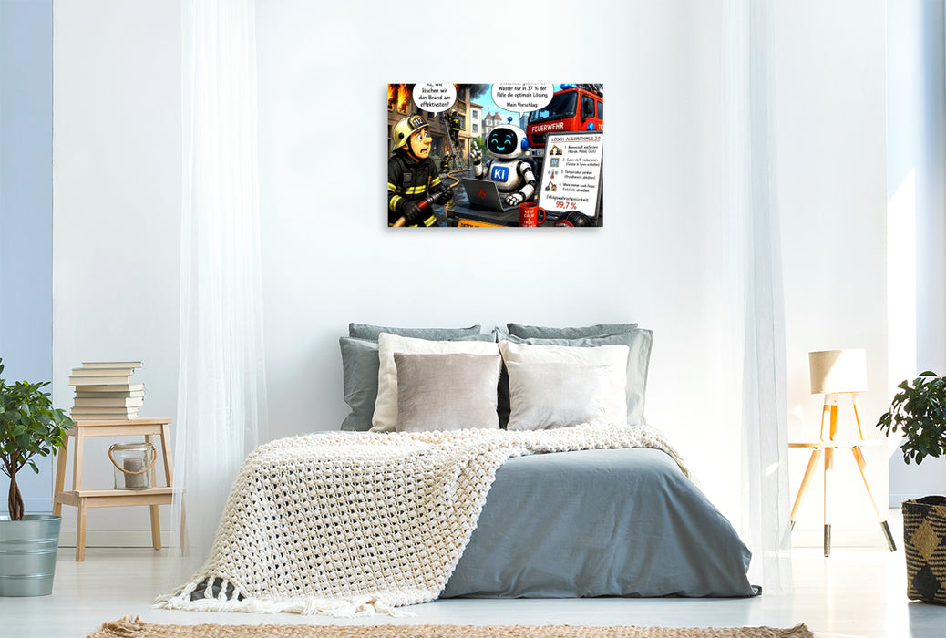 Premium Textil-Leinwand Es brennt, es brennt