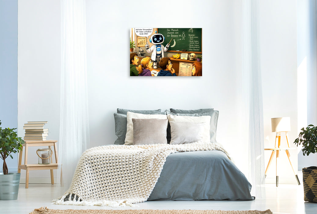 Premium Textil-Leinwand Menschen und Bananen