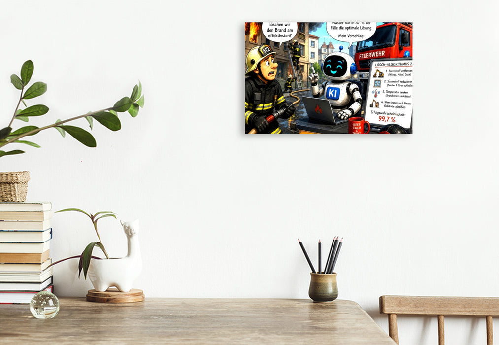 Premium Textil-Leinwand Es brennt, es brennt