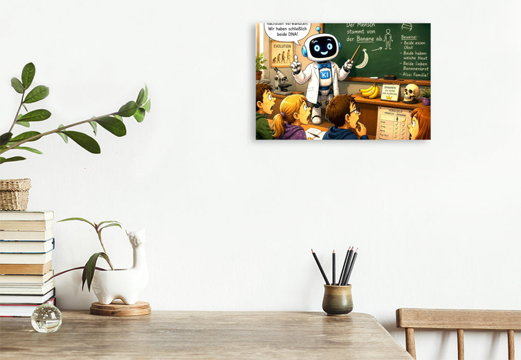 Premium Textil-Leinwand Menschen und Bananen
