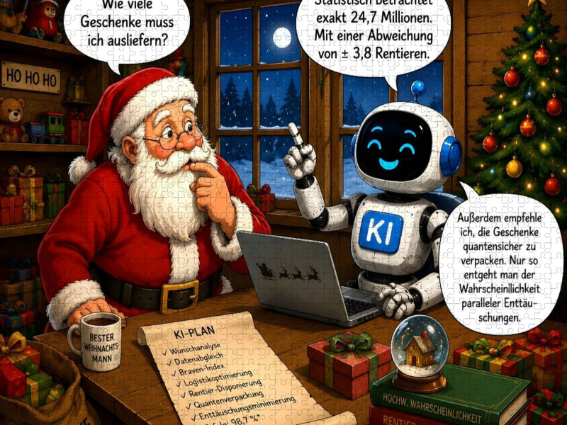 Diskussion mit dem Weihnachtsmann - CALVENDO Foto-Puzzle'