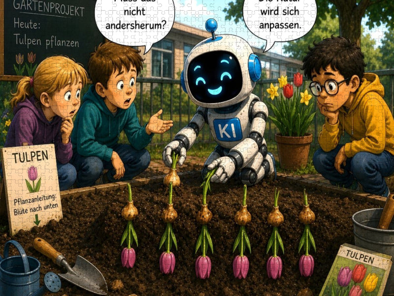 Bald wachsen Tulpen - wir sehen sie aber nicht - CALVENDO Foto-Puzzle'