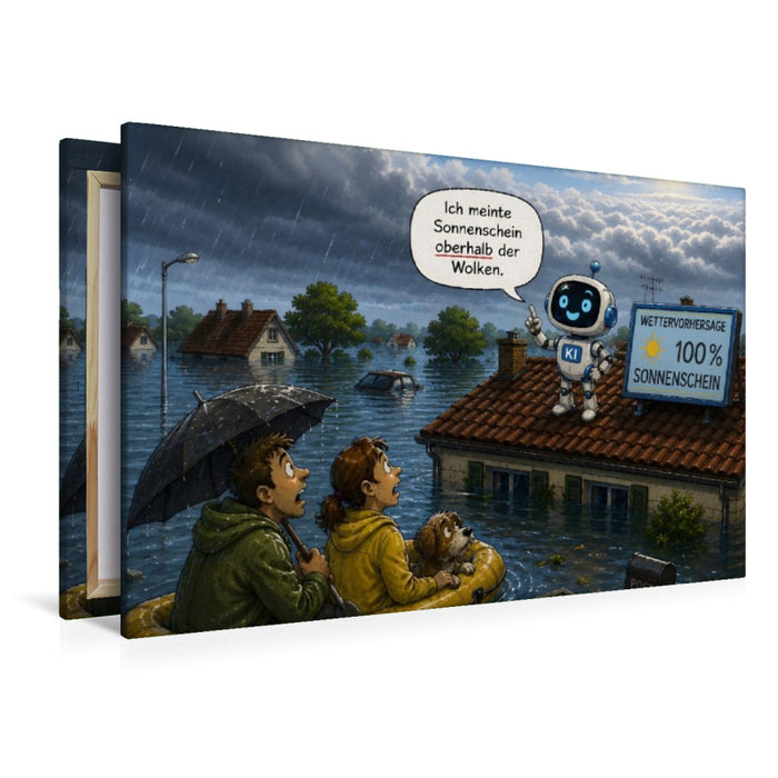 Premium Textil-Leinwand Wettervorhersage einer KI