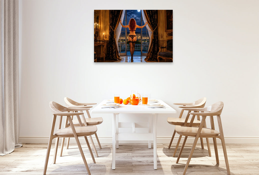 Premium Textil-Leinwand Vollmondnacht