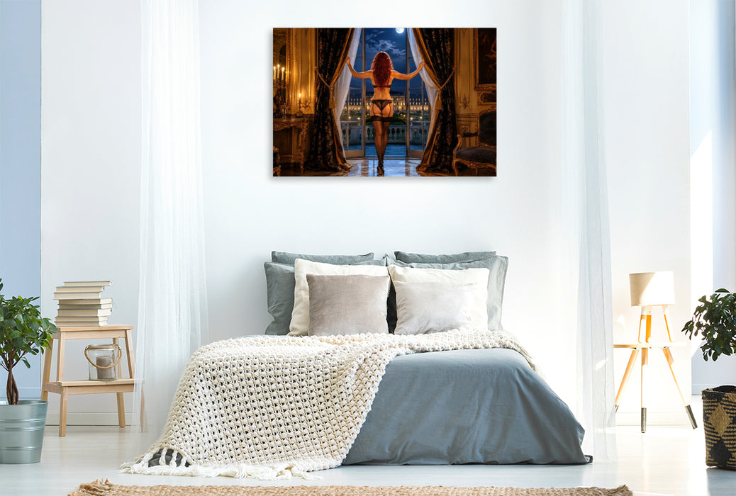 Premium Textil-Leinwand Vollmondnacht